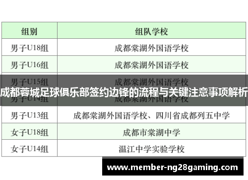 成都蓉城足球俱乐部签约边锋的流程与关键注意事项解析 成都蓉城足球俱乐部签约边锋的流程与关键注意事项解析